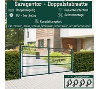 Porte Portail Jardin 300x140 Cadenas Clés Acier Vert À double aile V2Aox