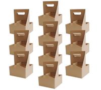 Porte- - Porte-tasses à café | Porte-boissons jetables à poignée | 10X Transporteur de tasses pour services de livraison de nourriture | Sac en carton robuste pour boîtes de transport de boute