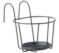 Garden ID – Porte-pot balcon 21 cm – Taille optimale, design élégant, support sûr – Anthracite