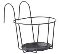 Porte pot balcon - Métal - Anthracite - Ronde - Ø21xH20cm - Garden ID