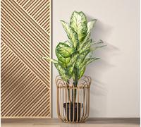 Porte-pot rond en métal brun Ø 31,5x40 cm