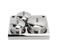 Porte-poudre à Ongles en Acier Inoxydable avec Conception épaissie, Robuste, Résistante à la Poussière et Tasse d'équipement d'art Ongles en Lisse avec Couvercles pour un Usage Professionnel et