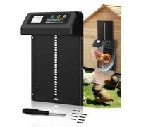 Porte Poulailler Automatique Batterie avec Écran LCD, Système Anti-Pincement, IPX5 Porte Automatique Poulailler en Aluminium, Ouvre-Porte Vertical, Résistant Aux Intempéries (Aucune Pile Incluse)