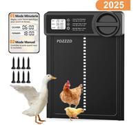 Porte Poulailler Automatique en Alliage d'aluminium, avec Écran LCD Programmable Étanche, Commande de Minuterie, 328x244mm