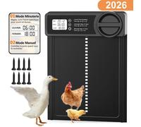 Porte Poulailler Automatique en Alliage d'aluminium, avec Écran LCD Programmable Étanche, Commande de Minuterie (328x244mm)