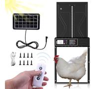Porte Poulailler Automatique Solaire, Porte De Poulailler Automatique en Aluminium, éQuipéE d'un Panneau Solaire, d'une Minuterie, d'un éCran LED, d'une TéLéCommande Et De Deux MéThodes De Charge
