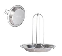 Porte-poulet de la bière - Rack en acier inoxydable sans bâton, support de rôtissage vertical avec poêle - solution de cuisson facile pour les fours de camping Camping plage talonnage de restaura
