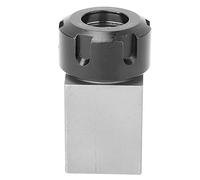 Porte-poupée à bloc de collet ER25 pour machine de gravure sur tour, bloc de collet hexagonal ER25 en acier à outils trempé avec trou traversant, montage vertical compatible avec (poignée carrée)