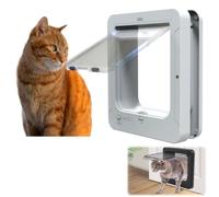 Porte pour Chat Intelligente, chatière avec Puce électronique, avec 2 Colliers de détection et 1 télécommande, Taille d'ouverture : 7.7 * 8.3 in, chatière à Puce électronique