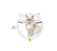Porte pour Chat, Porte à Chatière Magnétique 4 Modes De Verrouillage Porte pour Chat, Adorable Forme de Chaton, Automatique en Sûre pour Portes Intérieures Et Extérieures Fournitures pour Animaux