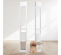 Porte pour chien et chatière 1927-2049 mm - Porte coulissante réglable avec chatière - Parfait pour M animaux domestiques