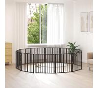 vidaXL Porte pour chien Parc d'intérieur Zone de jeu Noir Acier galvanisé
