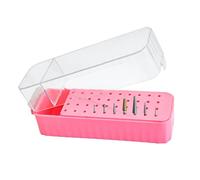 Porte- pour perceuse à ongles - organisateur d'outils à ongles à 40 trous, avec couvercle transparent, présentoir anti-poussière pour tête de polissage, enlèvement vernis gel manucure