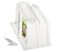 TERRE JARDIN - Porte pour Tunnel de Forçage, 22 x 38 x 21 cm - Fermeture Tunnel de Forçage Rigide, Transparent, 3 Sardines de Fixation Incluses - Protection Potager Nuisibles Mini Serre Rigide