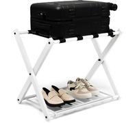 Porte pour Valise - COSTWAY - Bagage Pliable,2 Etages - 4 Sangles Rangement en Métal