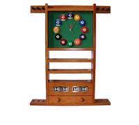 Porte Queues Billard Horloge Et Compteur Teinte Chêne doré en Bois - 97cm x 73cm - Bois