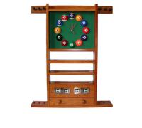 Porte Queues Billard Horloge Et Compteur teinte Chêne doré en bois - 97cm x 73cm - Couleur:Bois