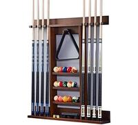 Porte-queues mural en bois for 8 queues et accessoires de billard (noyer)