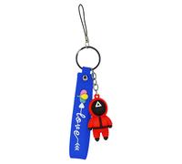 Porte-clé Dragonne Figurine Série Coréenne Squid Game Bracelet Silicone Bleu