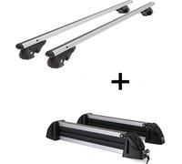 Porte-rail VDP004 XL + porte-skis / porte-planches à neige / porte-skis alu 4 paires de skis compatible avec Renault Koleos 08-16