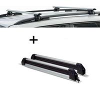 Porte-rails CRV120A + porte-skis / porte-planches à neige / porte-skis Silve Ice extensible) compatible avec VW Golf Alltrack à partir de 15 ans