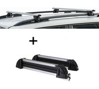 Porte-rails CRV135 + porte-skis / porte-planches à neige / porte-skis alu 4 paires de skis compatible avec Fiat Doblo Malibu 01-10