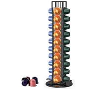 Porte Rangement pour Nespresso Capsules de Café, Supports pour 40 Capsules de Café Noir, 360 Degrés Rotable Range Coffee Capsule Stands, Distributeur de Capsules, Support de Rangement Dosette