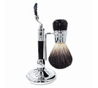 Porte-rasoir supports pratiques pour blaireau de rasoir, kit de support de blaireau de rasage classique, 3 couches de rasoir, tasse de mousse, bol de savon, ensemble d'outils de toilettage (couleur