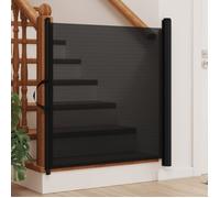 Porte rétractable pour animaux de compagnie noir 117,5x125 cm