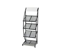 vidaXL Porte-revue 30099 47 x 40 x 134 cm Noir et blanc A4