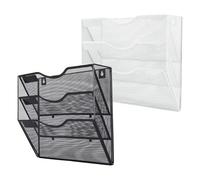 Porte-Revue À Fixer Au Mur - Support Pour Documents Monté |1 Poche Format Paysage A4 En Treillis, Organisateur Suspendu Mural Pour Bureau, Plan De Travail, Box, Maison, Salle De Classe, Porte Enseigna