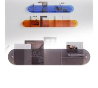 Porte Revue Mural en Acrylique, Présentoir de brochures Transparent avec Bord en Arc Présentoirs de Brochure de Bibliothèques de Livre, pour Le Bureau du Centre Commercial (Color : Grey, Size : 40cm