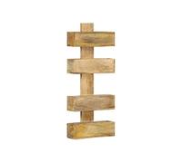 Porte-Revue Mural Suspendu Support de Rangement de Magazines avec 4 Etagères Salon Maison Intérieur 30x11x72 cm Bois de Manguier Solide