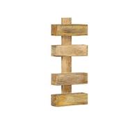 Porte-Revue Mural Suspendu Support de Rangement de Magazines avec 4 Etagères Salon Maison Intérieur 30x11x72 cm Bois de Manguier Solide