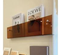 Porte Revue Présentoir à Brochures Porte-revues de Bureau Long En Acrylique - Montage Mural Supports de Stockage de Magazines de Livres de Journaux, Présentoir Mural Transparent avec Raccord, 60/80/12