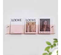 Porte Revue Présentoir à Brochures Porte-revues en Acrylique Mural, Présentoir de Brochure de Journal Moderne Bureau à Domicile, Orange/Clair/Rose/Vert Fluorescent/Coloré (Color : Pink, Size : 40cm(