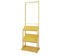 Porte-revues à 3 niveaux avec cadre pour affiches, support de brochures au sol en acier, support de littérature pour présentation, support de brochures avec poser au sol