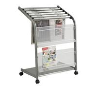 Porte-revues à roulettes multi-niveaux pour les espaces de réception et l'organisation du bureau