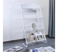Porte-revues Autoportant De 49,2 Pouces De Hauteur, Porte-documentation De Catalogue Compact Portable/Présentoir De Brochures, pour événements Bureau Entrée à Domicile, White, 63x38x144cm/25x15x57in