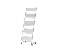 Porte-revues avec roulettes, présentoir de littérature avec 4 poches, support à poser au sol, porte-revues, brochures, argent