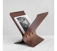 Porte-revues de bureau moderne en métal - Petite bibliothèque ouverte - Support de lecture - Panier à magazines pour livre de cuisine, livre d'art, bible, livre d'or