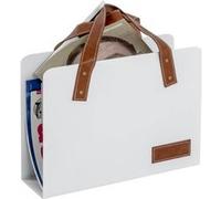 HAKU Möbel Porte revues Marron, Blanc, Tissu synthétique Aspect Cuir, métal - Dim.: L 35 cm x H 38 cm x P 10 cm, Style: Modern