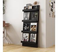 Porte-revues en bois robuste à 4 niveaux, présentoir de littérature pour bureau et bureau à domicile, idéal pour les brochures, bandes dessinées et livres
