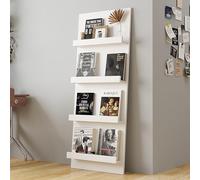 Porte-revues en bois robuste à 4 niveaux, présentoir de littérature pour bureau et bureau à domicile, idéal pour les brochures, bandes dessinées et livres