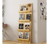 Porte-revues en bois robuste à 4 niveaux, présentoir de littérature pour bureau et bureau à domicile, idéal pour les brochures, bandes dessinées et livres