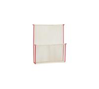 Porte-revues en coton beige, à suspendre, tiges en fer rouges - Hübsch, String wall - 28x5x32 cm