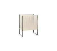 Porte-revues en coton beige, structure en métal noir, 4 pieds, profond - Hübsch, String - 43x25x50 cm