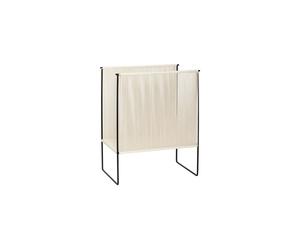 Porte-revues en coton beige, structure en métal noir, 4 pieds, profond - Hübsch, String - 43x25x50 cm