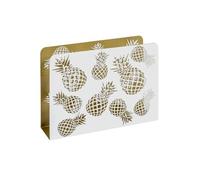 HAKU Möbel – Porte-revues Ananas – Métal blanc et or, 35×26×10 cm