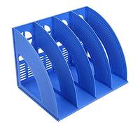 Porte-revues en Plastique, HAIYUU Porte Revue Bureau avec 4 Compartiments, Porte Magazines Porte-journaux Rangement Bureau Organisateur pour Document Papier A4 Cahier Magazine Fichiers